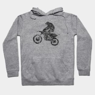 Motocross dirt bike black and white Hoodie